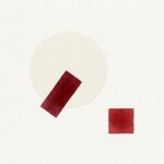Bread and Wine Minimalist: cremefarbener Kreis und zwei weinrote Rechtecke auf weißem Grund